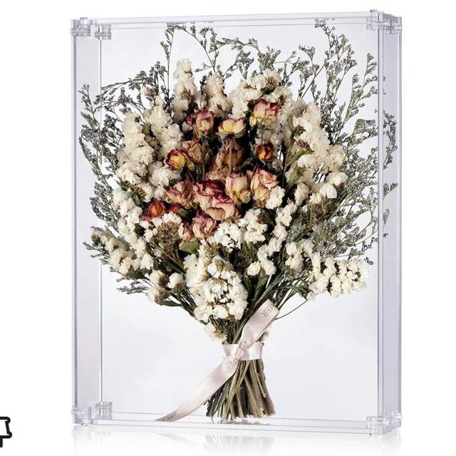 MarccTipton 11x14 Acrylic Shadow Box, Assemble Display Case, DIY Tabletop/Wall Mount Display Frame, All Clear Memory Box for Dried Flowers/Kids Room/Birthday/Wedding(11x14x2.5”, Need to be Assemble)