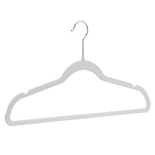 AmazonBasics Velvet Suit Hangers, 100-Pack, Ivory/Gold