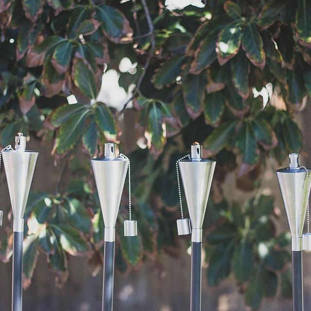 Stainless Steel Cone Garden Torch, Set of 4, 60"H