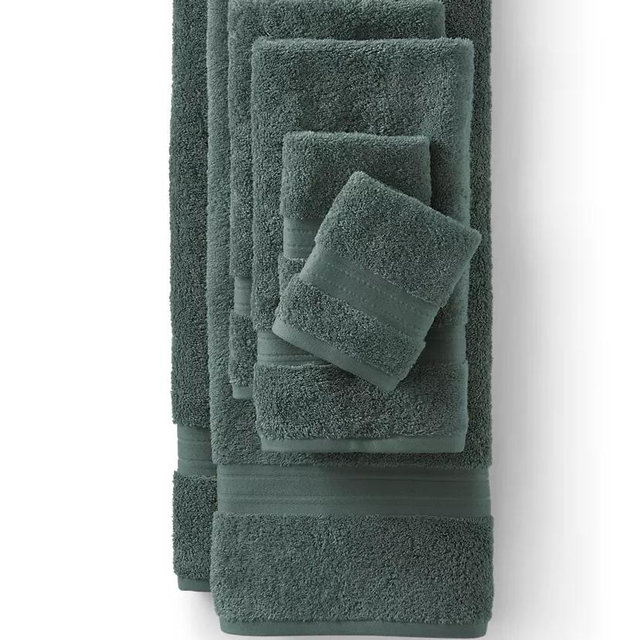 Premium Supima Cotton 6-Piece Bath Towel Set, Evening Forest