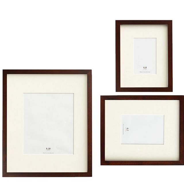 Wood Gallery Single Opening Frame - Set of 3 (includes 4x6, 5x7, 8x10) - Espresso