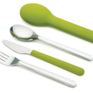 Joseph Joseph 81033 GoEat Compact Stainless-Steel Cutlery Set, Green
