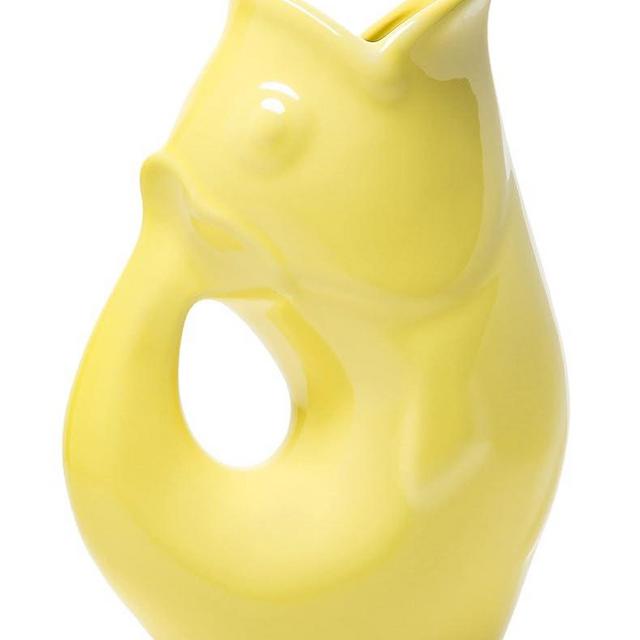 Gurgle Pot Fish Pitcher - Lemon Yellow