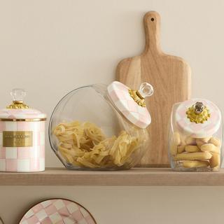 Rosy Check Cookie Jar with Lid