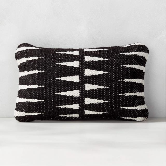 20"x12" Shia Black and White Outdoor Throw Pillow