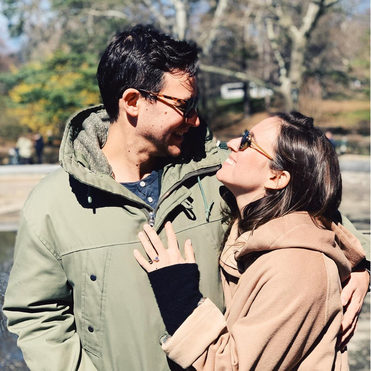 The day after our engagement, back in Central Park to see friends.