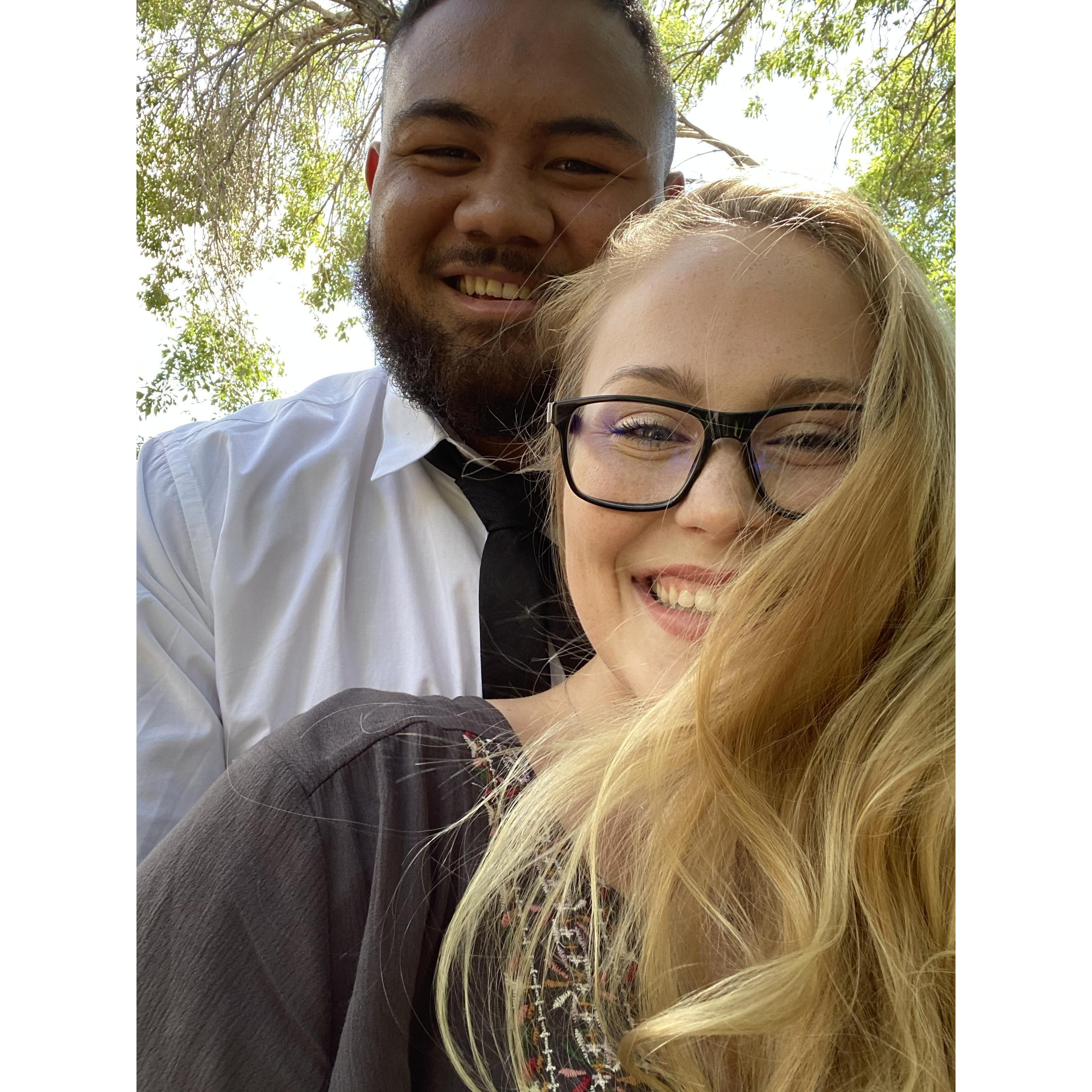 fun fact about this picture... the night before we decided that we were going to cut off the relationship when I left for college... that didn't happen haha. also first time at church after COVID!