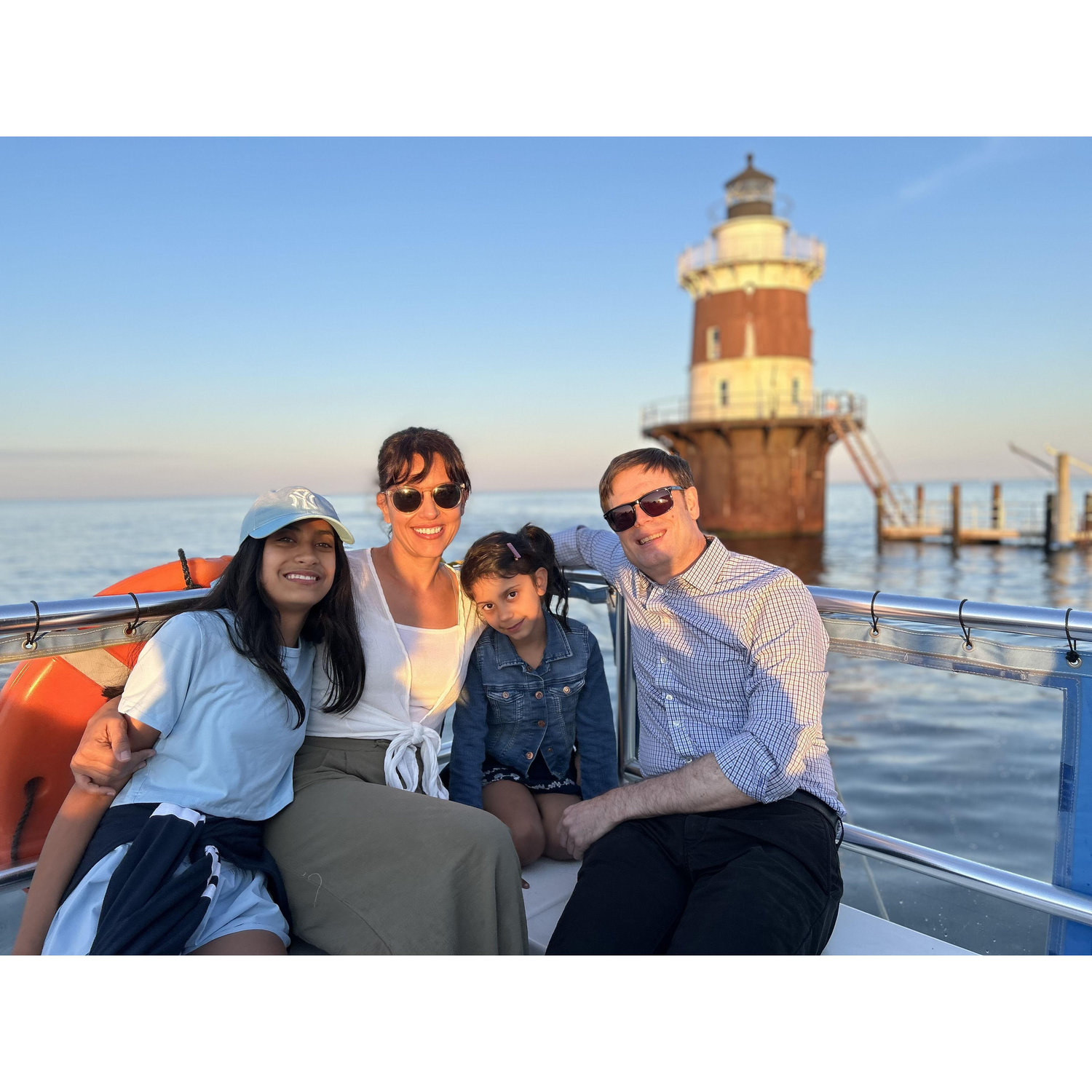 Maria, Kellen, Helena and Alex... and not Greensledge, that's Peck Ledge Lighthouse in the Norwalk Islands