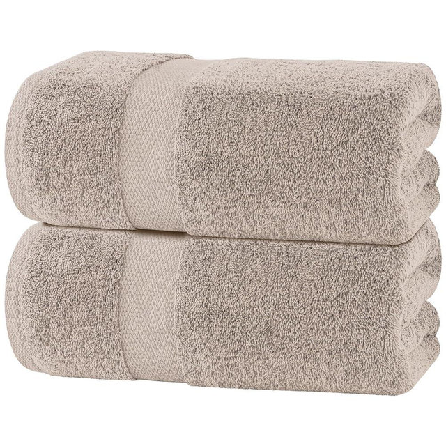 White Classic Luxury Soft Bath Sheet Towels - 650 GSM Cotton Luxury Towels Extra Large 35x70 | Highly Absorbent and Quick Dry | Hotel Quality, Taupe, 2 Pack