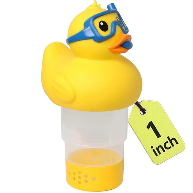 1 inch Mini Pool Chlorine Floater ONLY for 1" Tablets Mini Floating Pool Chlorine Dispenser for Pools, Hot Tub, Classic Duck