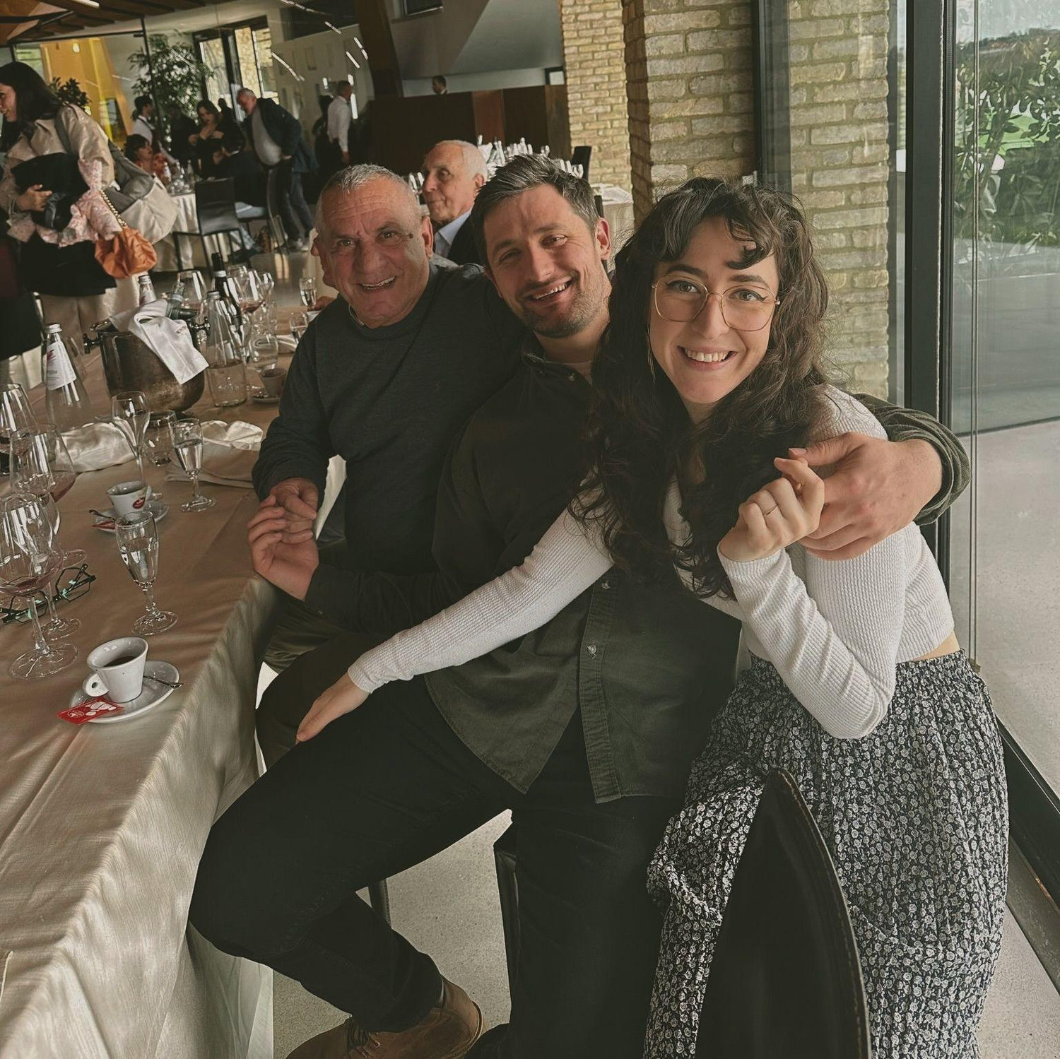 Immy, Nick & Zio Emilio on Easter Day in Italy after a meal at the local vineyard! Rare picture of Immy without Sam.