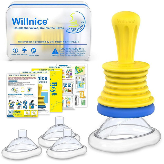 Willnice Home and Travel Portable Choking Rescue Kit, HSA FSA Eligible, 4 Sizes Choke Reliever Included to Meet The Needs of All Age Groups, Easy to Use and Can be Used Alone