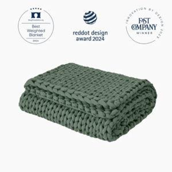 Bearaby® Weighted Blanket - 100% Cotton Knitted Weighted Blanket - 15 lbs - Morning Matcha