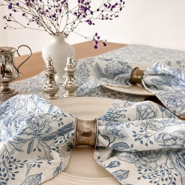 Napkins set, Floral vintage, 100% linen, napkins cloth, fabric napkins, napkins for wedding, custom napkins, dinner napkins
