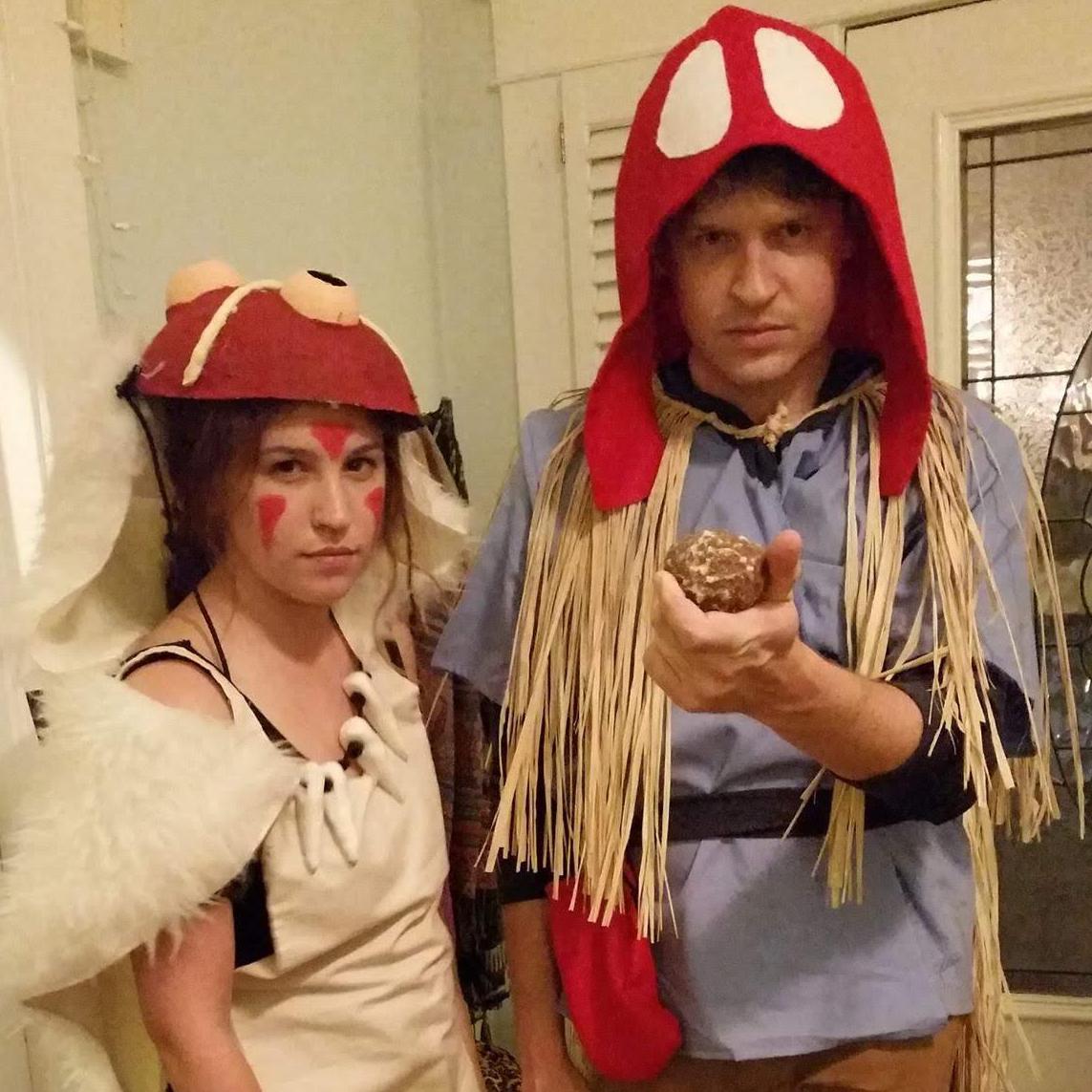 Halloween as San and Ashitaka from "Princess Mononoke", one of our favorite films