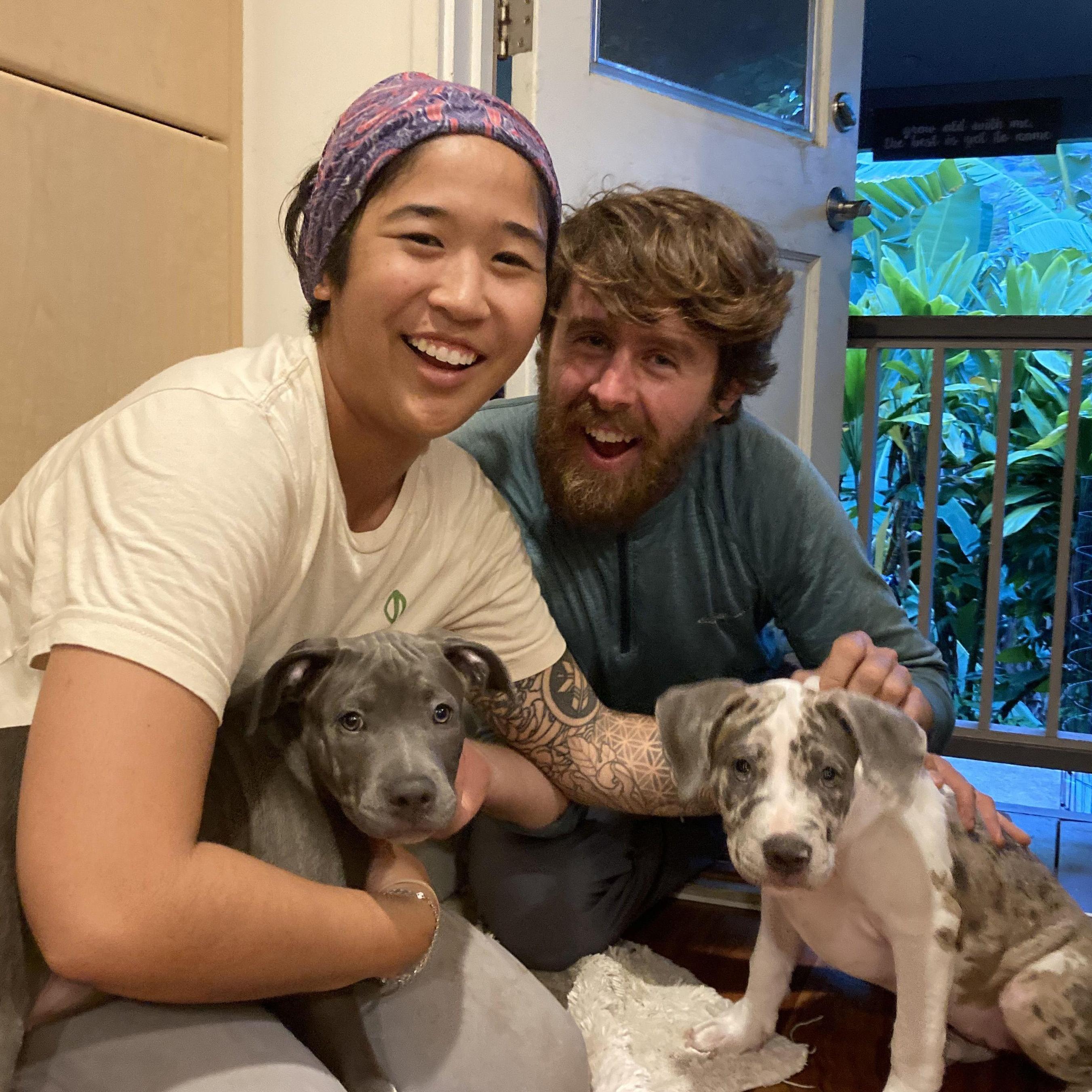 First pic with our babies, Kage and Nami