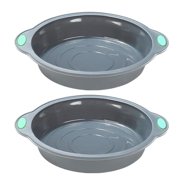 To encounter 9 Inch Silicone Round Cake Pans, 2 Pack Nonstick Silicone Baking Pans Set, Food Grade Silicone Cake Molds, with Metal Reinforced Frame More Strength