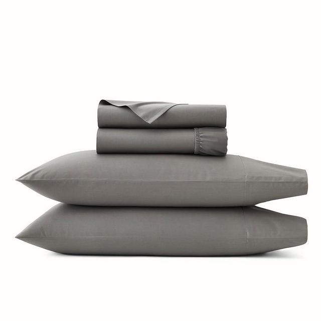 BOLL & BRANCH Signature Hemmed Sheet Set – Luxury 100% Organic Cotton – 1 Flat Sheet, 1 Fitted Sheet and 2 Pillowcases with 7” Hemline – Buttery Soft and Breathable, Stone, Queen