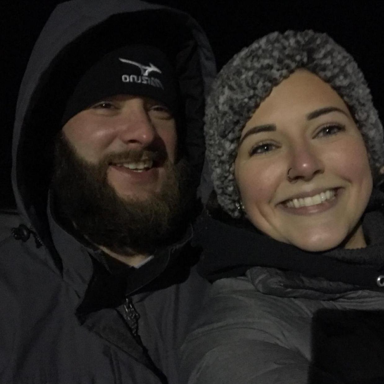 We celebrated Tod's first year of sobriety by Tubing down slopes in the bitter cold!