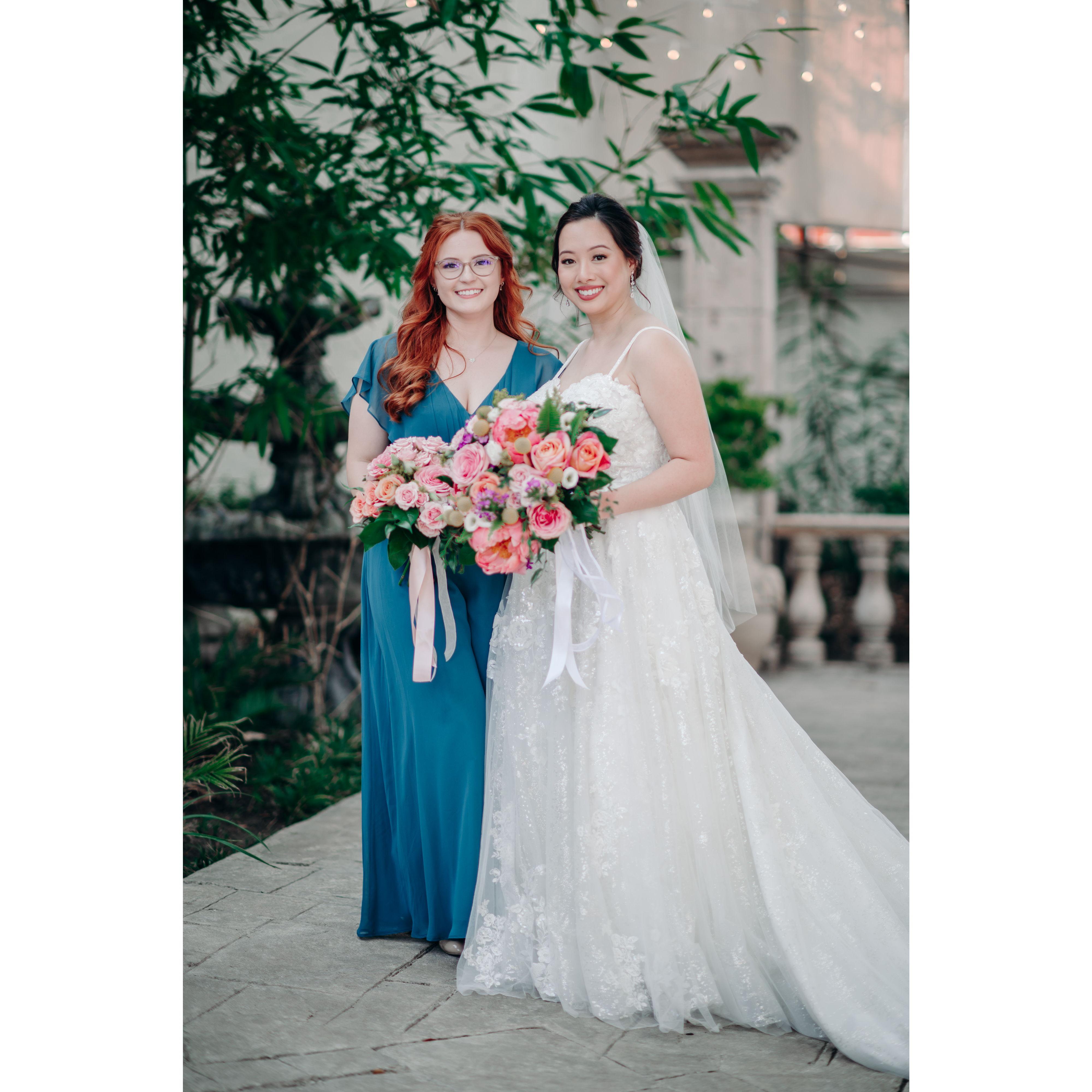 Olivia and Bethany at Olivia and Luke's wedding