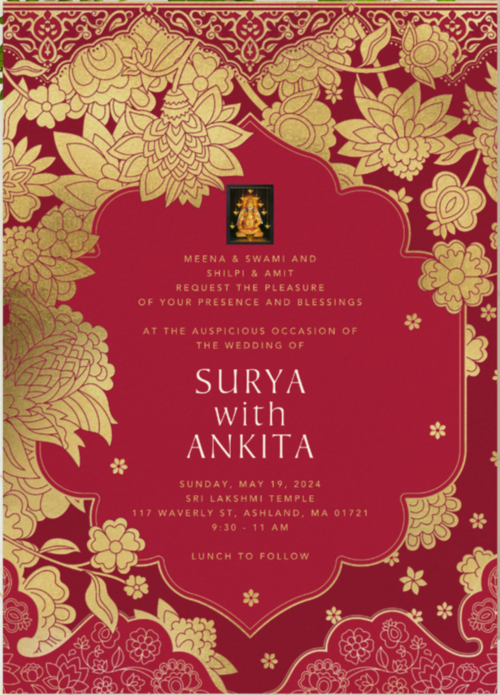 Niki Agrawal and Surya Manickam's Wedding site