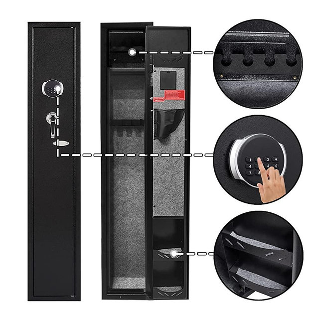 KAER 2-Gun Safes for Home Rifle and Pistols Electronic Gun Security Cabinet Quick Access Gun Rifle Gun Security Cabinet Safes Gun Cabinet for Shotguns with Built-in Removable Storage Shelf-1.73