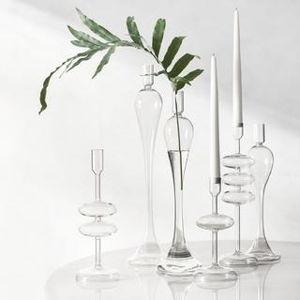 Venezia Large Clear Glass Taper Candle Holder