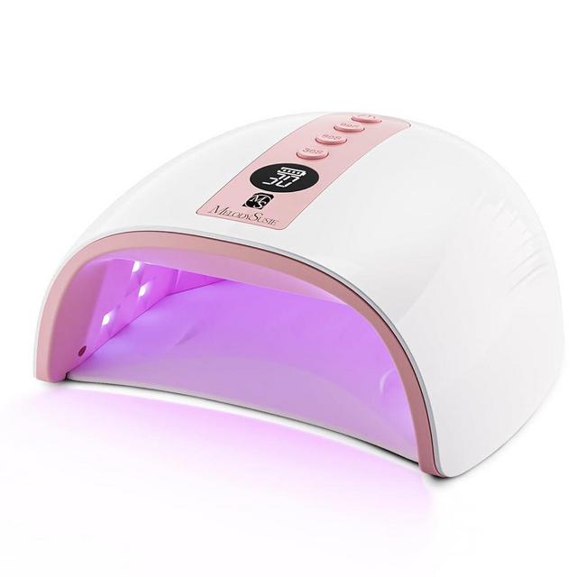 MelodySusie Cordless UV Nail Lamp with 3 Timers & Smart Sensor, P-Plus30G Rechargeable UV Light Cures All Gels, Especially Builder, Hard, Extension, Acrylic & Chrome Gel Polishes Pink