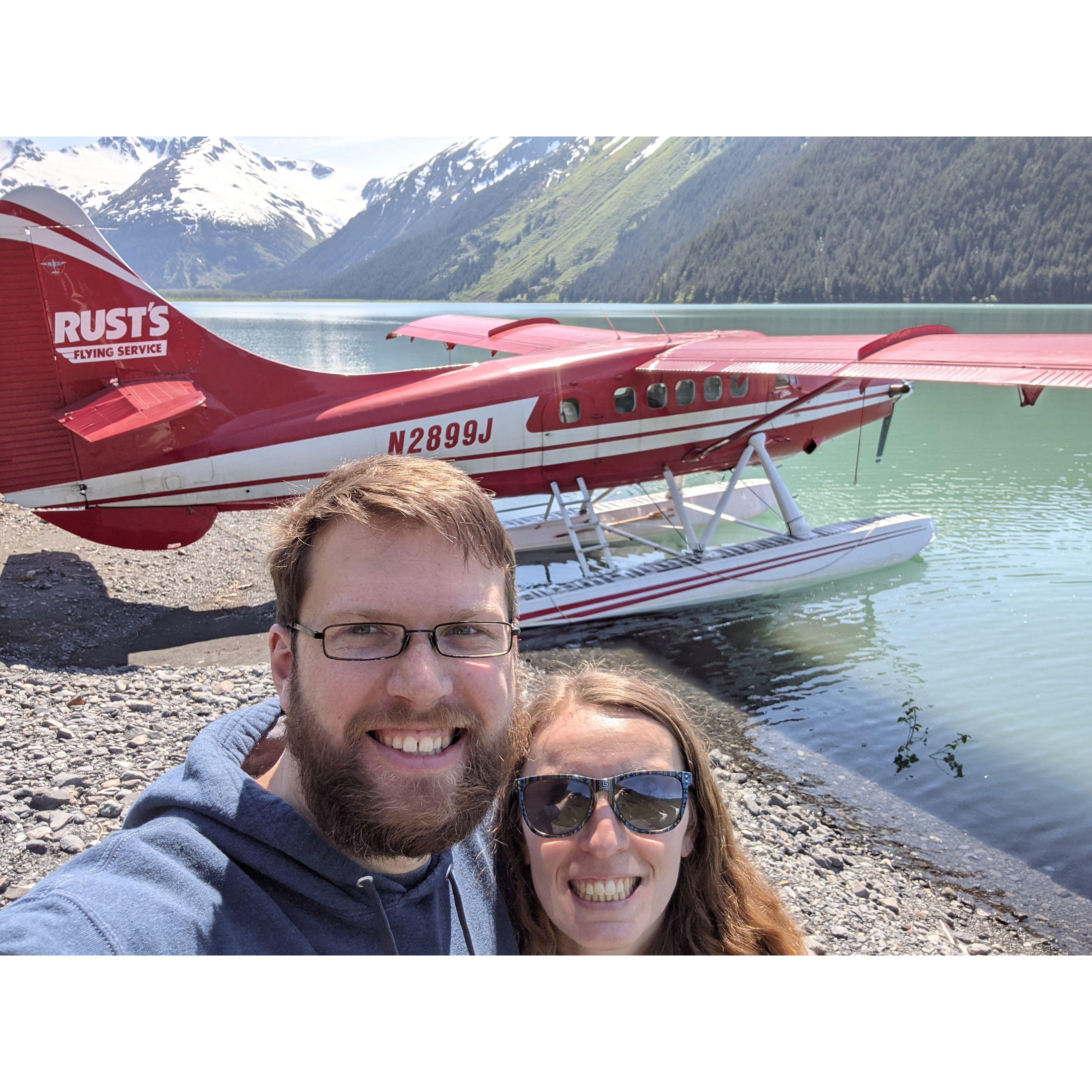 We took a floatplane into the mountains while visiting Alaska