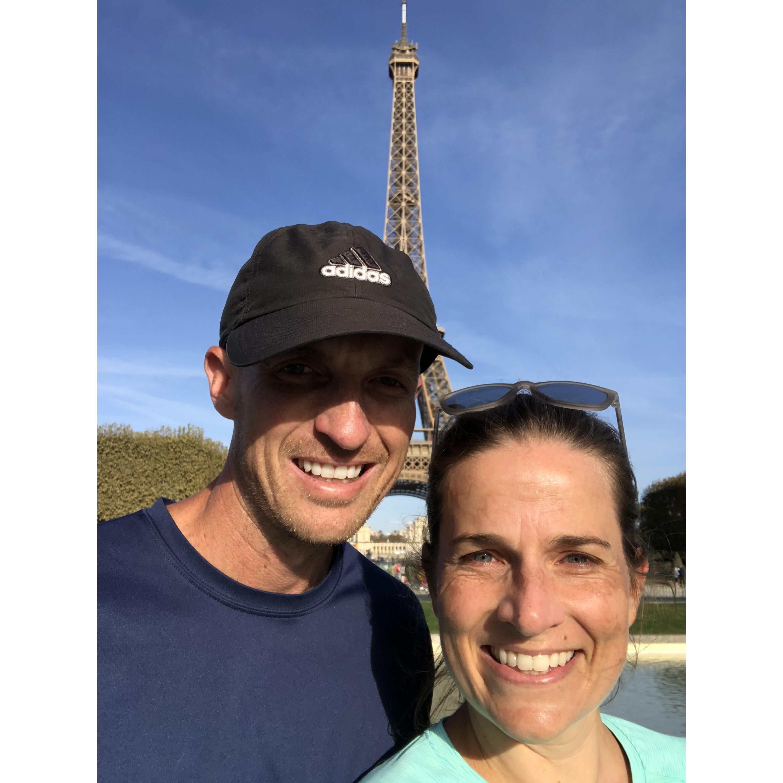 When your 13 mile run includes the Eiffel Tower...