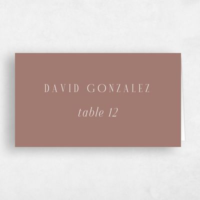 Brown Typography Wedding Place Card - Melina