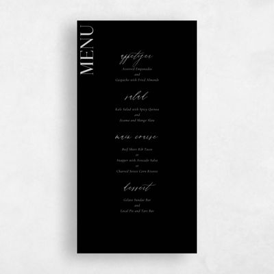 Black Wedding Menu - Philippa