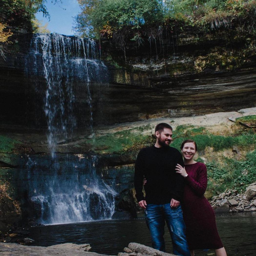 The time we snuck past a gate to get a waterfall picture, worth it!