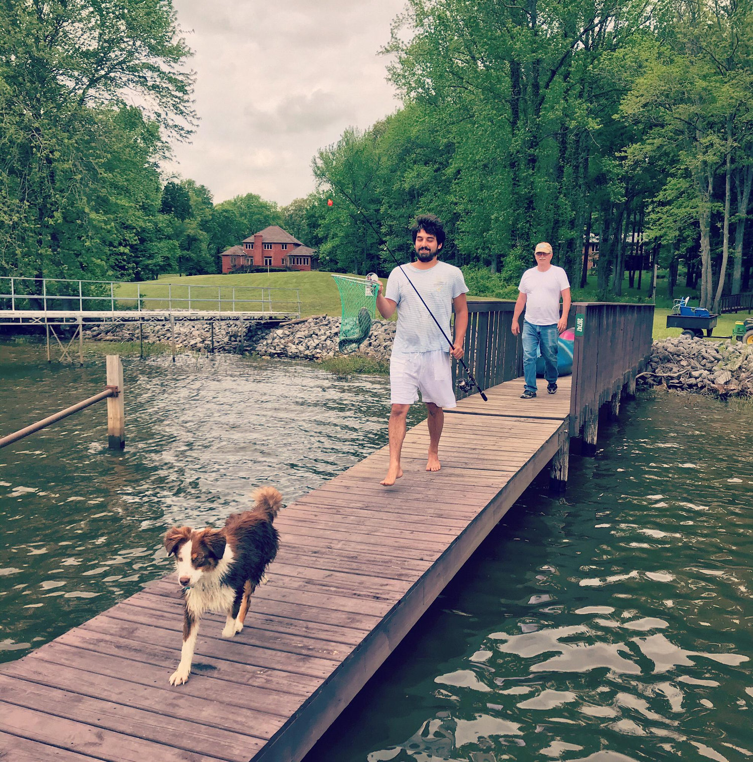 Tyler, Autumn’s dad, and Percy bringing in the catch of the day