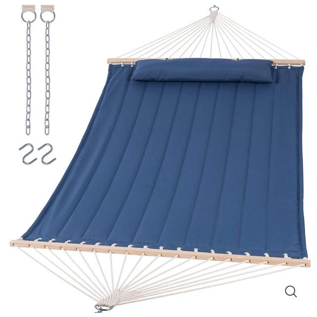 Extra Large Double Quilted Hammock with Spreader Bar and Pillow |SUNCREAT