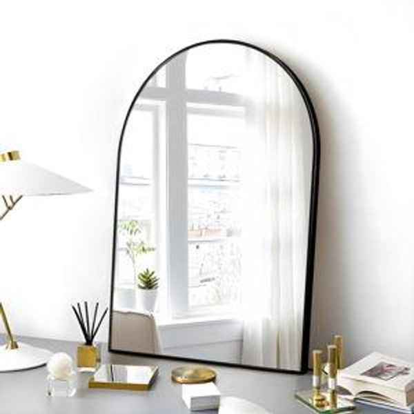20x30 Arch Mirror Rectangle Wall Mounted Metal Frame Mirrors for Entryway Bedroom Bathroom Living Room 20 30 inch - Black