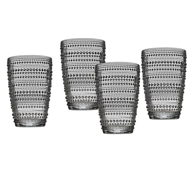 13oz 4pk Crystal Lumina Highball Glasses Gray - Godinger Silver