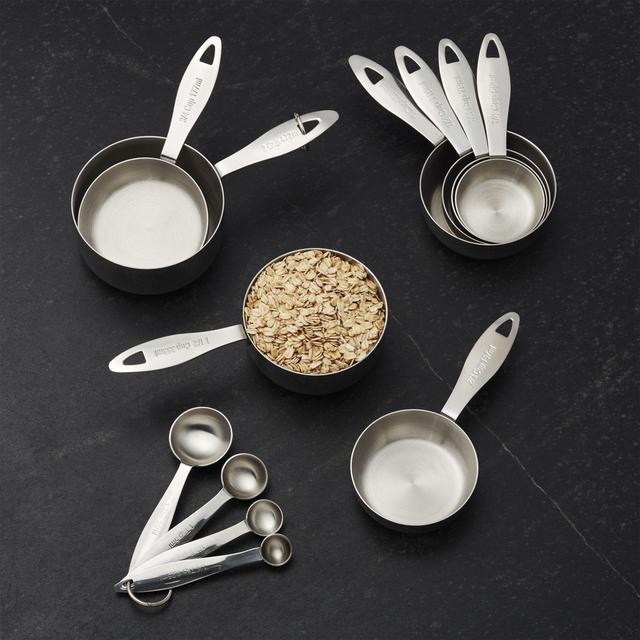 Crate and Barrel, Stainless Steel Measuring Set, 8-Piece