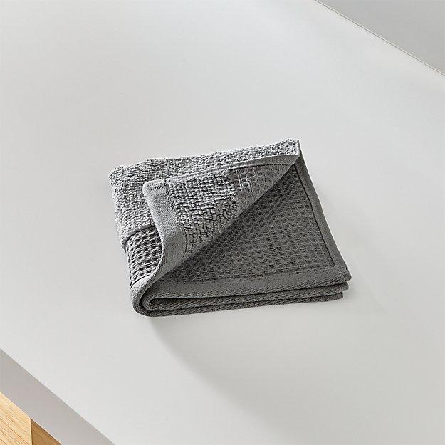 Waffle-Terry Dark Grey Organic Washcloth