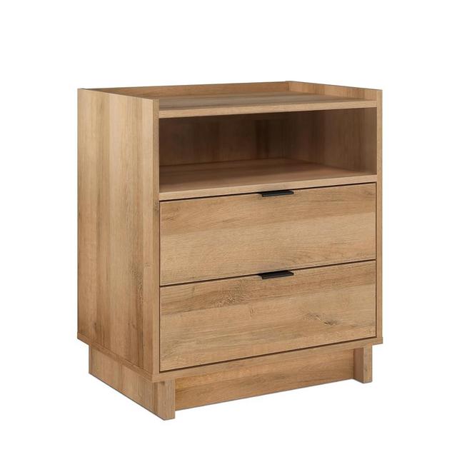 Prepac Three Drawer Nightstand, 23.75" W x 26.75" H x 16" D, Oak