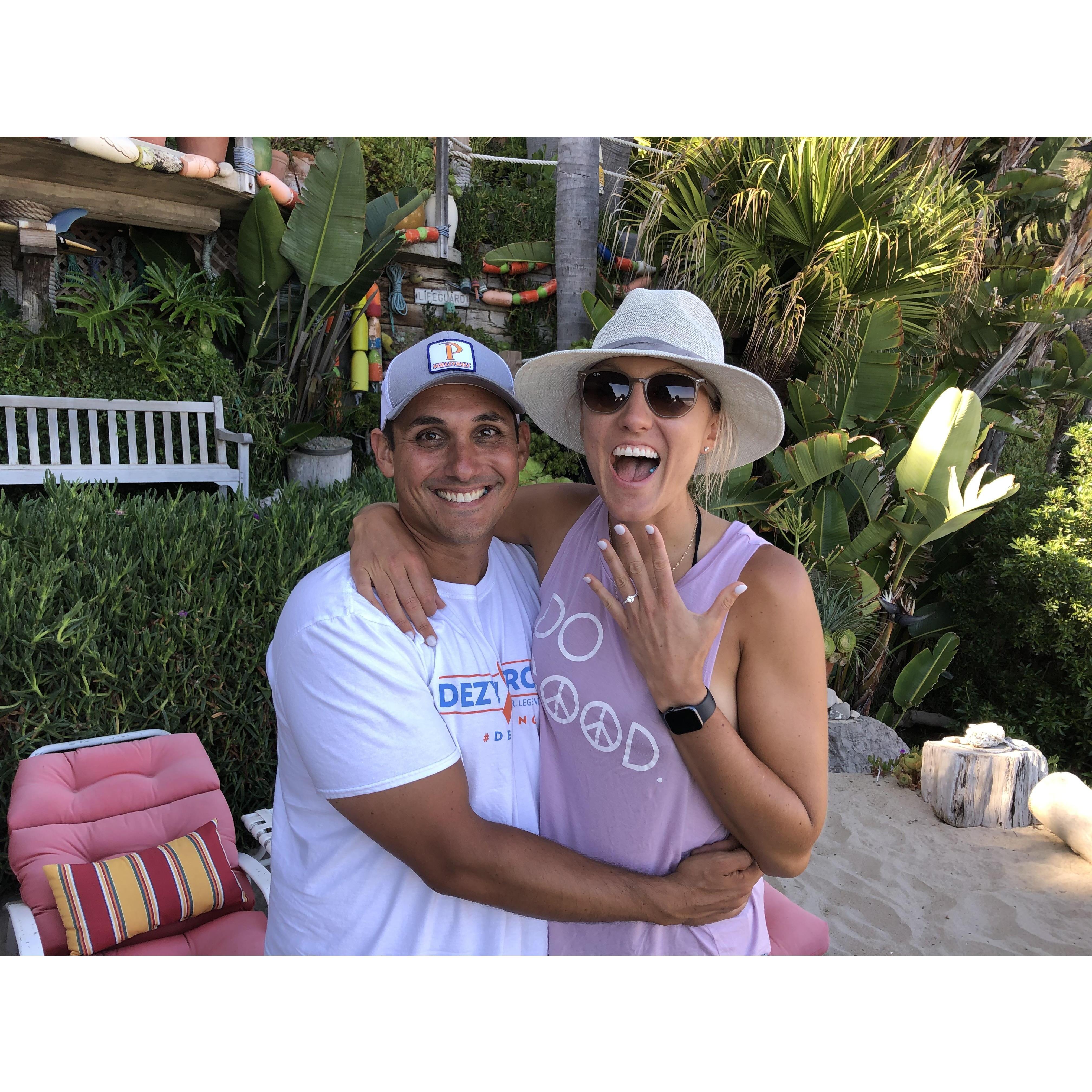 Engagement picture on Malibu Beach