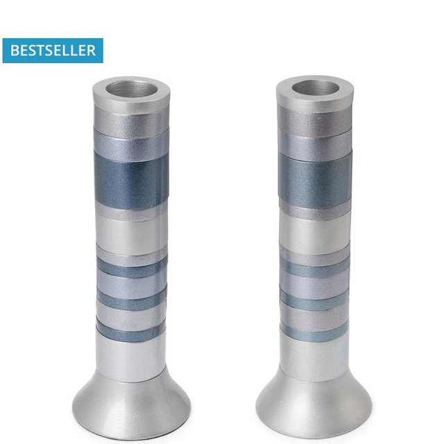 Yair Emanuel Aluminum Stacked Ring Candlesticks - Choice of Colors