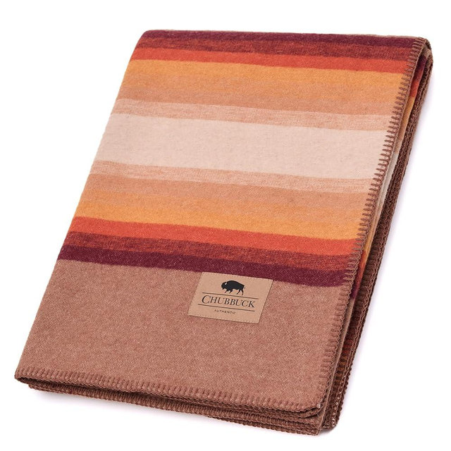 Chubbuck 100% Wool Blanket Camping (60" x 84") - Large Warm Blanket for Camping, Emergency, Outdoor Concerts and Home Use - Fire Retardant, Soft and Warm Blankets for Winter (Bronco)
