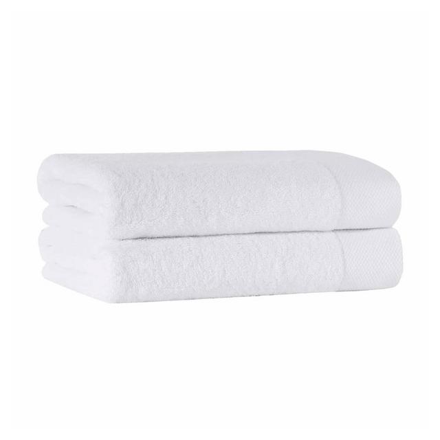 2pc Signature Turkish Cotton Bath Sheet Set White - Enchante Home