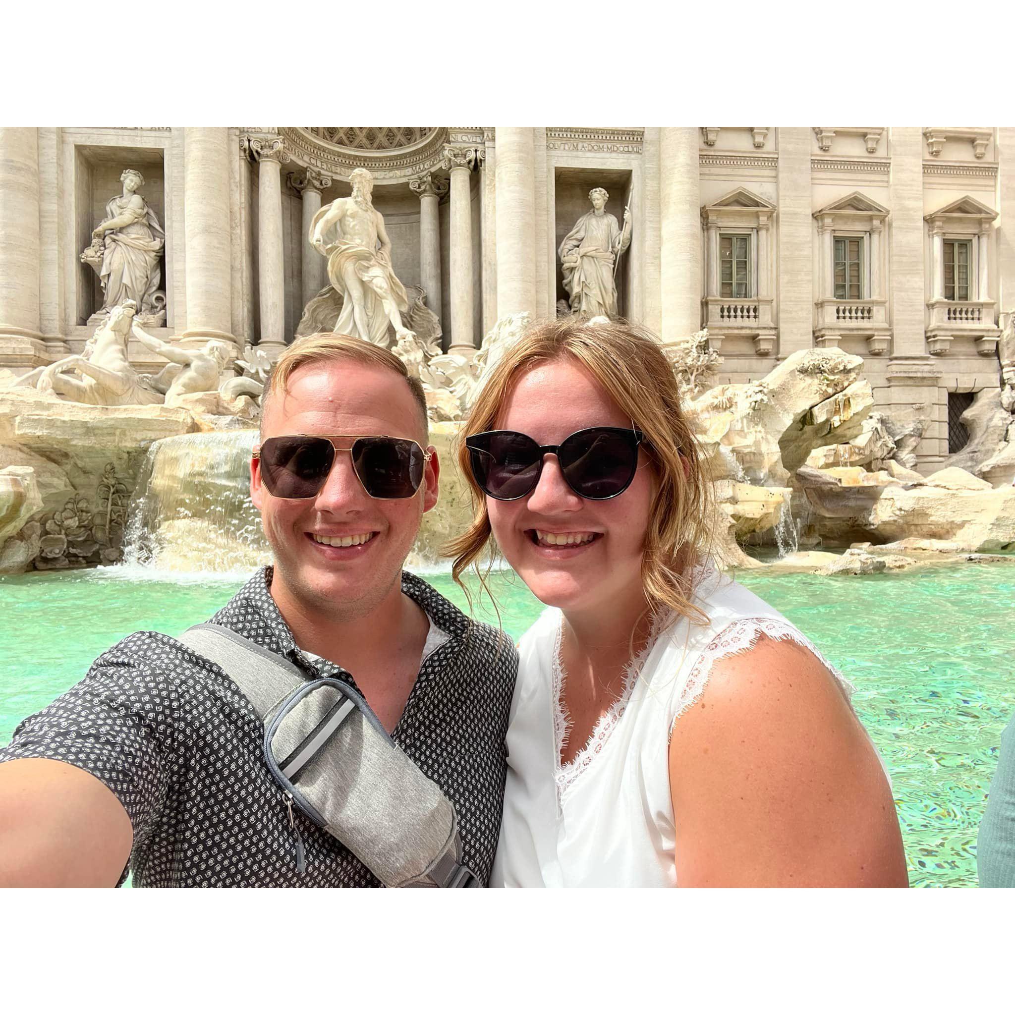 We made a wish together here at the Trevi Fountain