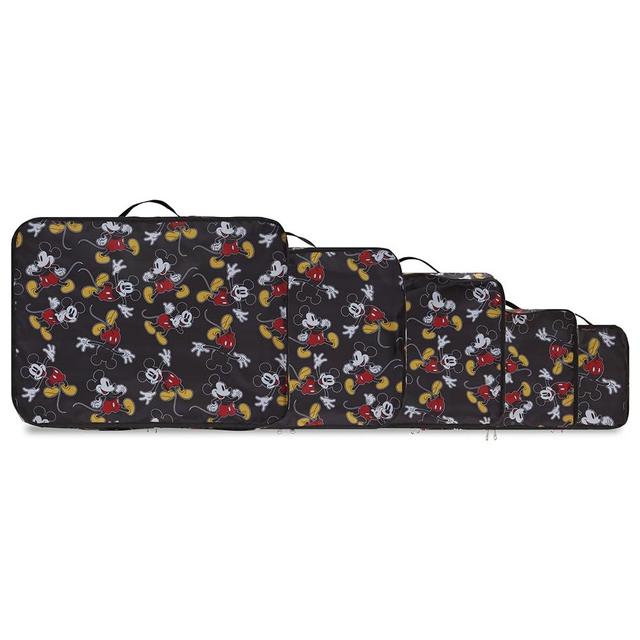 Disney Minnie and Mickey Mouse Packing Cubes - 5 Piece Packing Cube Set - Travel Essential Travel Packing Cubes 5 Piece Set (Black)