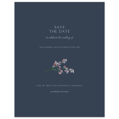 Grayed Navy, Black Wedding Digital Save the Date - Allamia Portrait