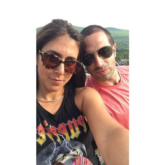 Our first selfie on a chairlift to the top of Hunter Mountain during Mountain Jam