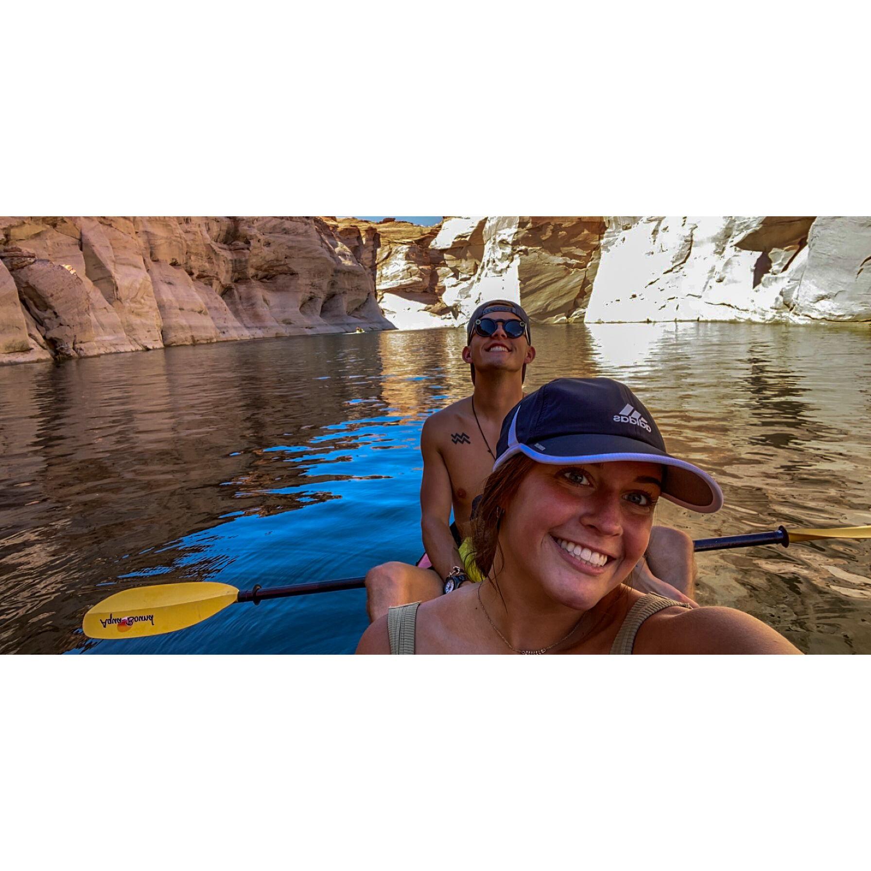 Kayaking through the canyons in Arizona