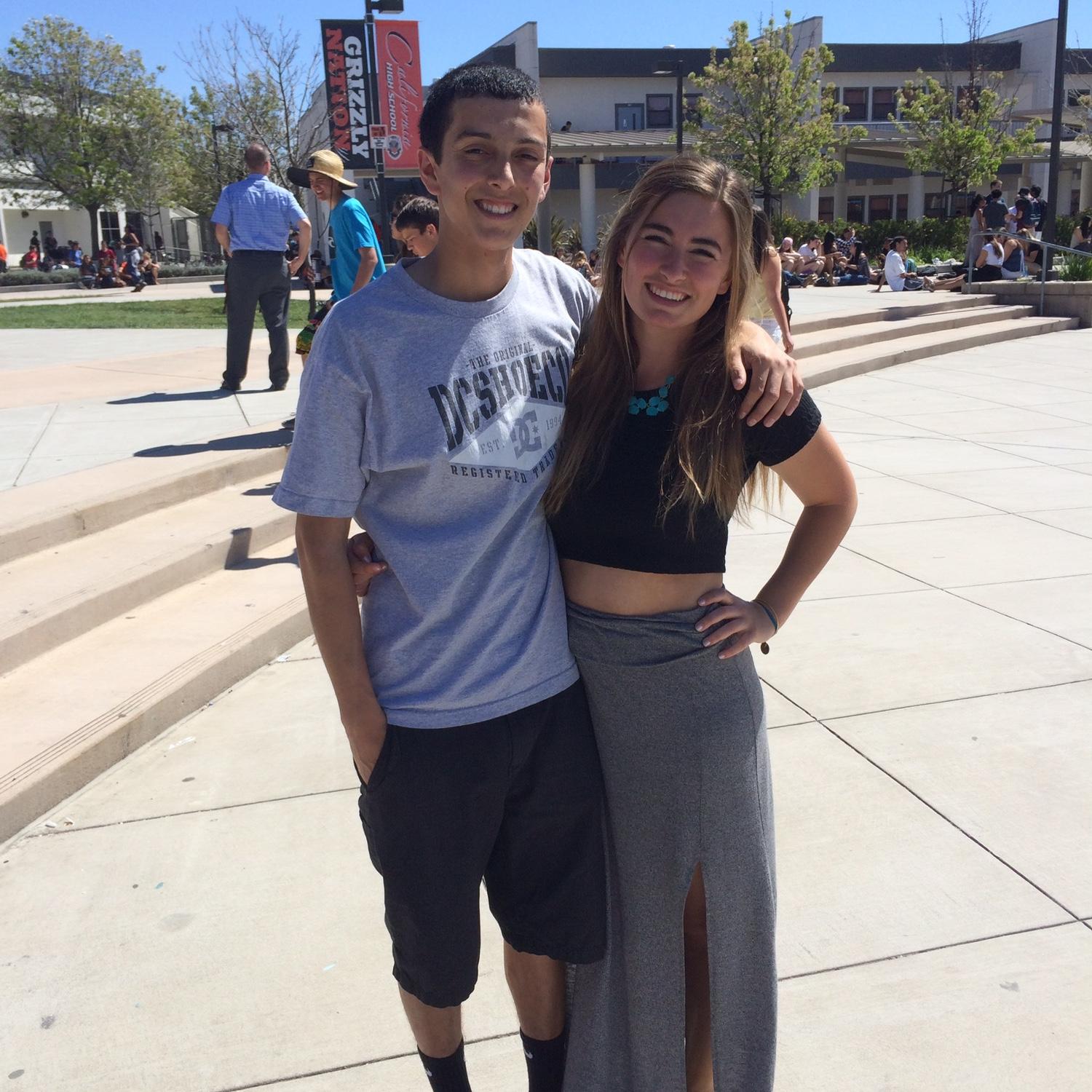 Hanging out during lunch at Cal High. San Ramon 2014
